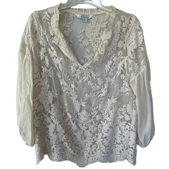 Sundance Tops - Sundance Silk Odette Lace Top size M cottage core